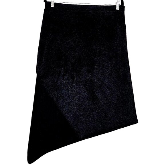 Asymmetrical Black Textured Skirt By KIAI Size 18 - Picture 1 of 9